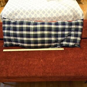 Plaid Blue and White Pillow